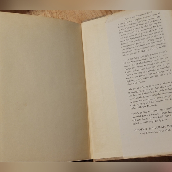 VTG BRAVE MEN by Ernie Pyle (1945, Hardcover, Dust Jacket) WWII - 12th Printing - Picture 12 of 12